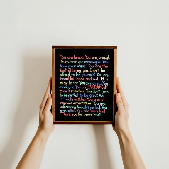 Inspirational Quote Motivational Typography Colorful Affirmations Boyfriend Girlfriend, Unframed Paper Poster 8x10in