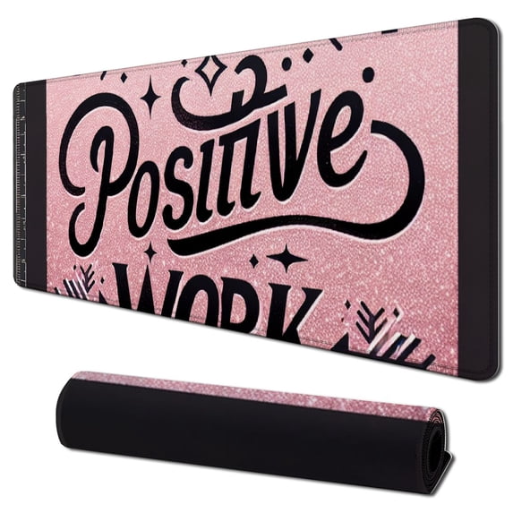 Inspirational Quote Mouse Pad, Stay Positive Work Hard and Make It Happen Motivational Pad for Women, Square Non-Slip Rubber Base MousePads Office Laptop
