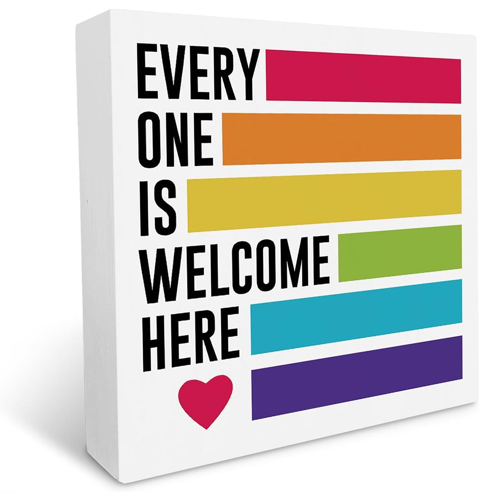 Inspirational Quote Multicultural Wood Box Sign, Every One is Welcome ...