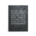 thumbnail image 1 of Inspirational Quote Never Argue Mark Twain Canvas Wall Art Print 24X32", 1 of 4