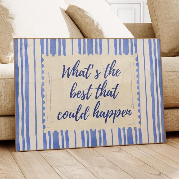 Inspirational Quote Print, Retro Wall Art, Trendy Dorm Poster, Typography, What'S The Best That Could Happen UNFRAMED PAPER POSTER, Home Decor, Vintage Gift, Living Room Dercor