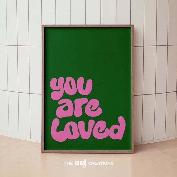 Inspirational Quote Retro Christian Green Affirmation Art, Unframed Canvas 16x20in