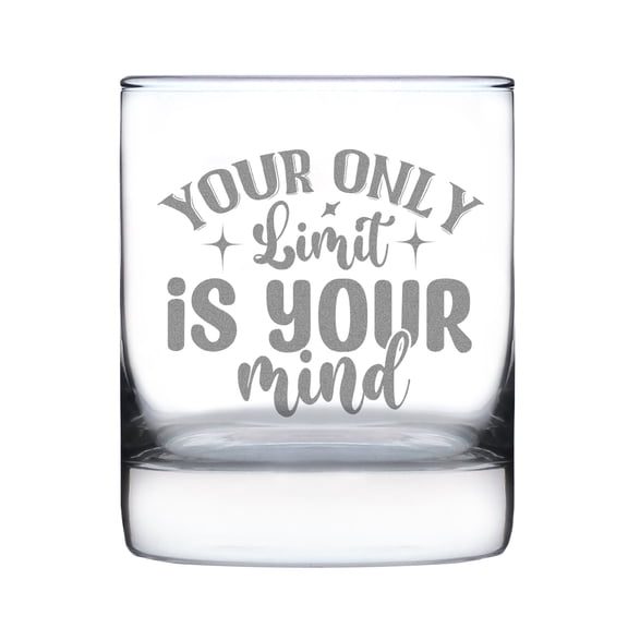 Inspirational Quote Rocks Glass, Hand Engraved Drinking Etched 10oz Motivational , Unique Barware, Custom Drinkware