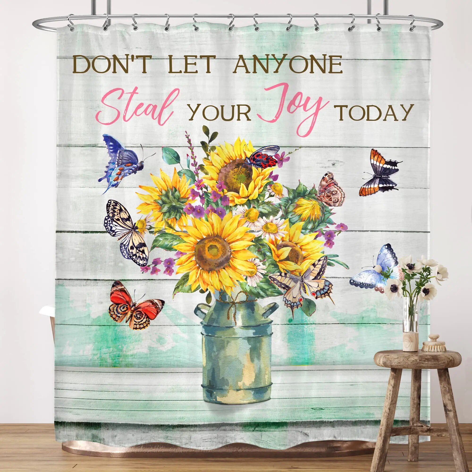 Inspirational Quote Shower Curtain Bible Verse Motivational Quote Bath
