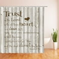 thumbnail image 1 of Inspirational Quote Shower Curtain Trust in The Lord with All Thine Heart Rustic Wooden Motivational Vintage Creative Fabric Bath Curtain 72x72 in with Hooks, 1 of 3