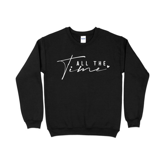 Inspirational Quote Sweatshirt, Fall The Time Calligraphy Heart Design, Casual Pullover, Cozy Top, Trendy Autumn Apparel, Gift Idea