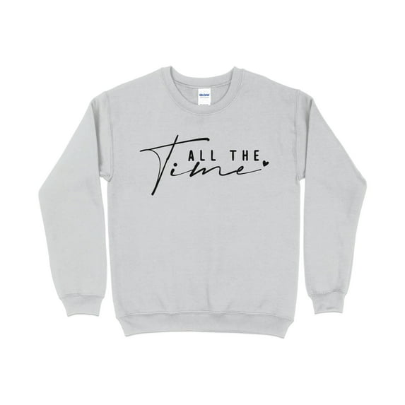 Inspirational Quote Sweatshirt, Fall The Time Calligraphy Heart Design, Casual Pullover, Cozy Top, Trendy Autumn Apparel, Gift Idea