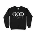thumbnail image 1 of Inspirational Quote Sweatshirt, God is Good Floral Design, Black and White Unisex Pullover, Christian Faith Apparel, Cozy Winter Wear, 1 of 11