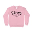 thumbnail image 1 of Inspirational Quote Sweatshirt, Stronger Than the Storm Graphic Top, Unisex Motivational Pullover, Comfortable Casual Wear, Gift Idea (LightPink, 3XL), 1 of 13