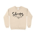 thumbnail image 1 of Inspirational Quote Sweatshirt, Stronger Than the Storm Graphic Top, Unisex Motivational Pullover, Comfortable Casual Wear, Gift Idea (Sand, 3XL), 1 of 13