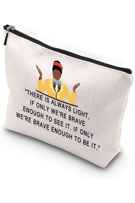 Inspirational Quote There Is Always Light Keychain Feminist Gift Cosmetics Bag For Girls Women