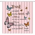 thumbnail image 1 of Inspirational Quote Trust in The Lord Shower Curtain Butterfly Motivational Words Romantic Modern Bathroom Decor Fabric Curtain with Hooks, 1 of 2