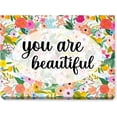 thumbnail image 1 of Inspirational Quote You Are Beautiful Canvas Wall Art,Colorful Flowers Motivational Canvas Artwork Picture Poster Decor for Home Bedroom Living Room Girl Room Office,12 x15 Inch, 1 of 6