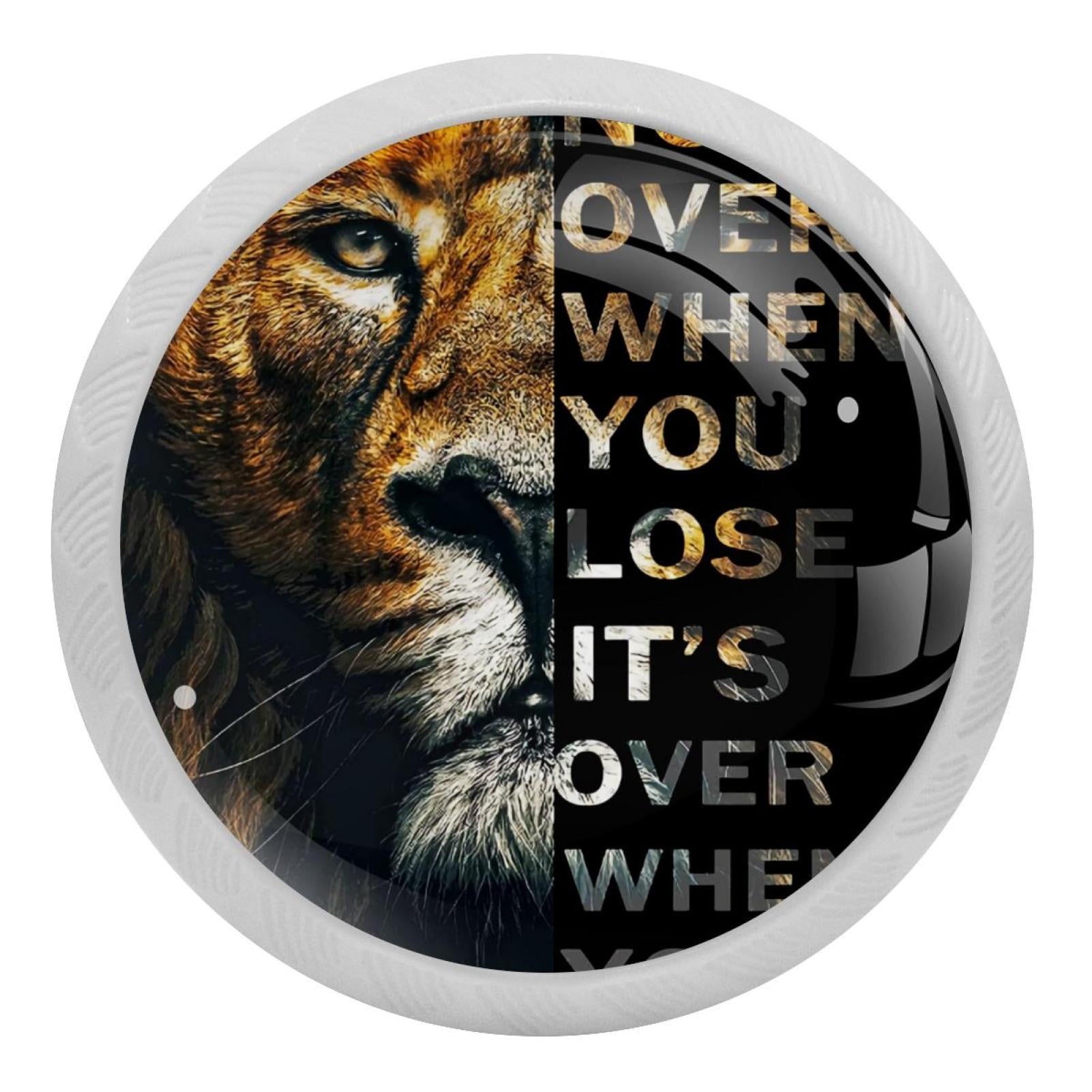 Inspirational Quotes Animal Leopard Pattern 4PCS Knobs Pulls