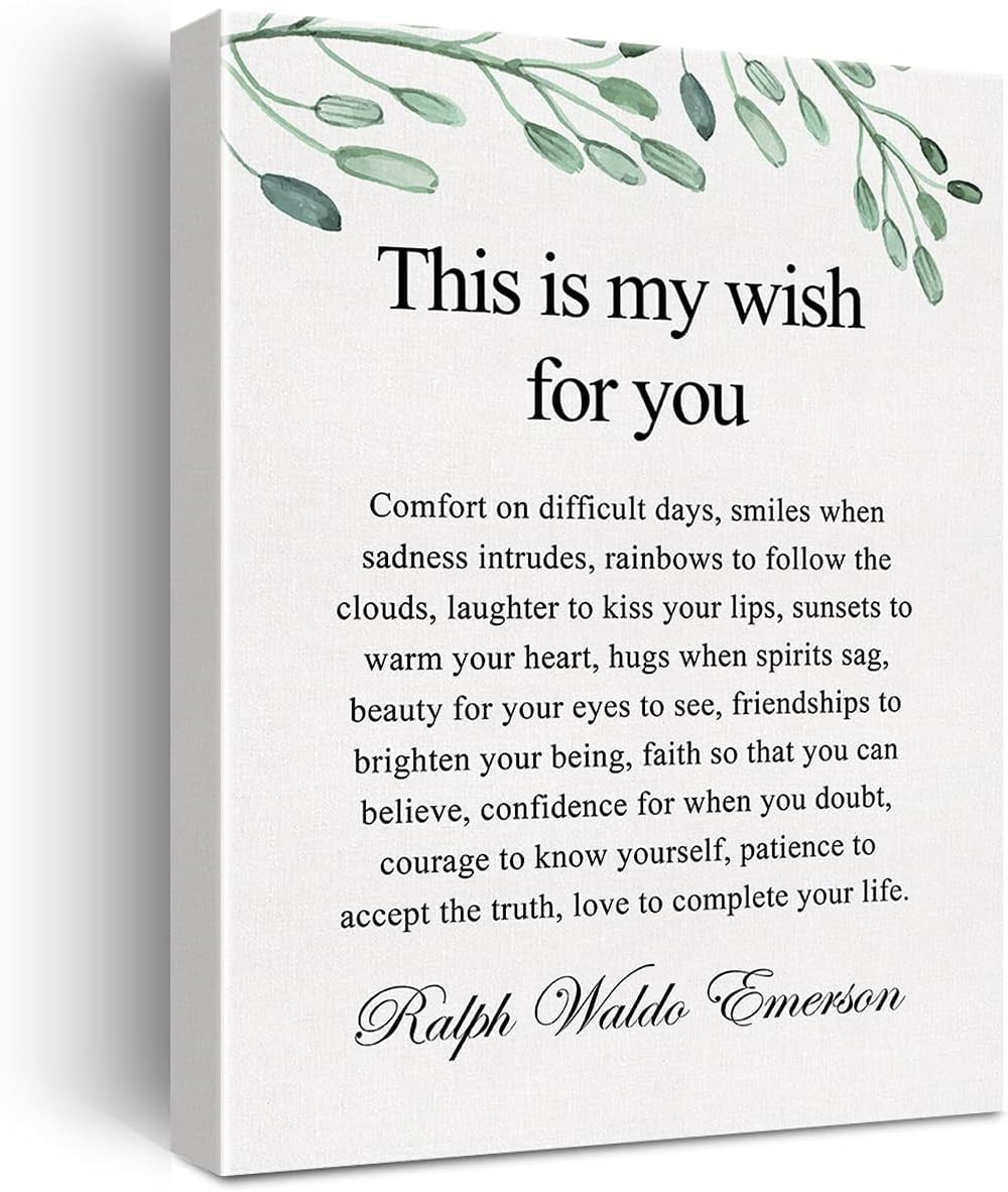 Inspirational Quotes Canvas Wall Art Motivational This is My Wish for ...