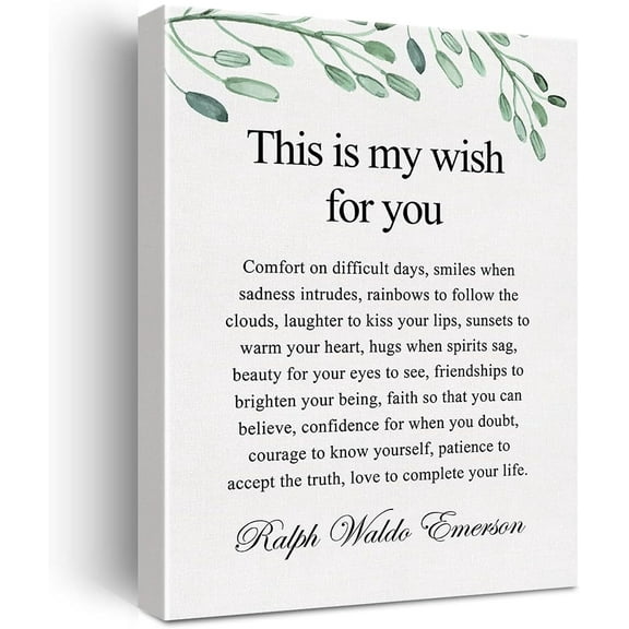 Inspirational Quotes Canvas Wall Art Motivational This is My Wish for You Quote Canvas Print Positive Canvas Painting Office Home Wall Decor Framed Gift 12x15 Inch