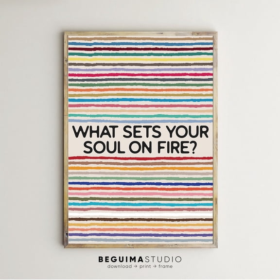 Inspirational Quotes Colorful Multicolor Text Art Poster, Stretched Canvas