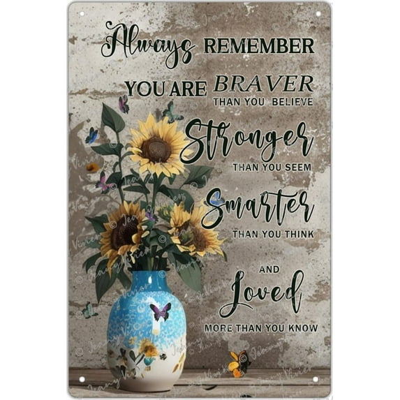 Inspirational Quotes Decor Gifts For Women Best Friend Encouragement Cheer Up Gifts Office Inspiration Positive Metal Tin Sign For Co-worker Motivational Sign For Birthday 12 x 8 In