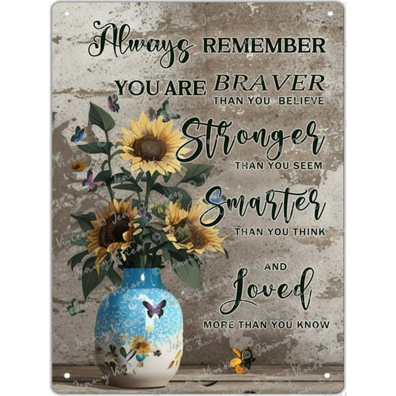Inspirational Quotes Decor Gifts For Women Best Friend Encouragement Cheer Up Gifts Office Inspiration Positive Metal Tin Sign For Co-worker Motivational Sign For Birthday 12 x 16 In
