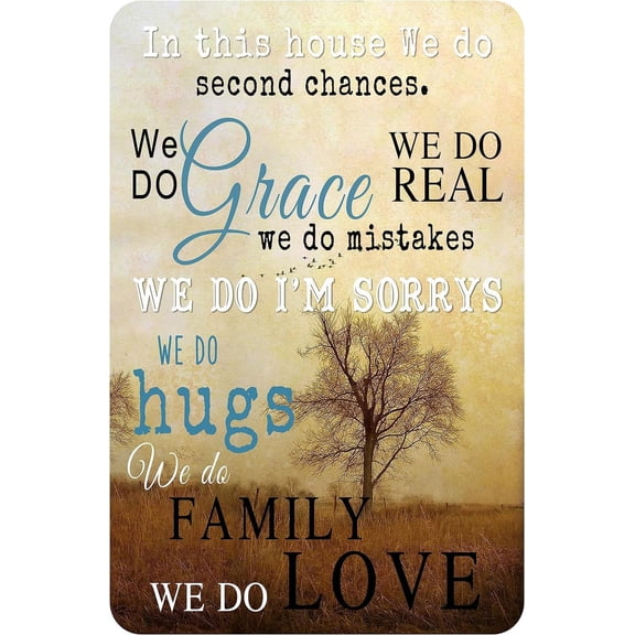 Inspirational Quotes Motivational Family Wall Art Metal Signs Decor For Bedroom Living Room Wall Decor 12"x8"