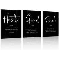 Inspirational Quotes Office Wall Art: Uplifting Motivational Poster Positive Office Decor, 3 Piece Black Picture Inspiring Sayings Prints 12x16”