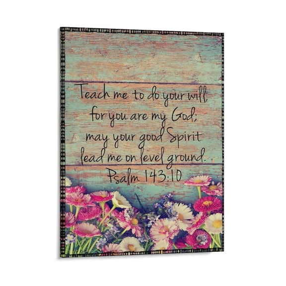 Inspirational Quotes Psalm 143 10 Wall Art Bible Poetry Verses Framed Canvas Wall Art for Home Living Room Farmhouse Wall Decor Poster 08x10inch(20x25cm)
