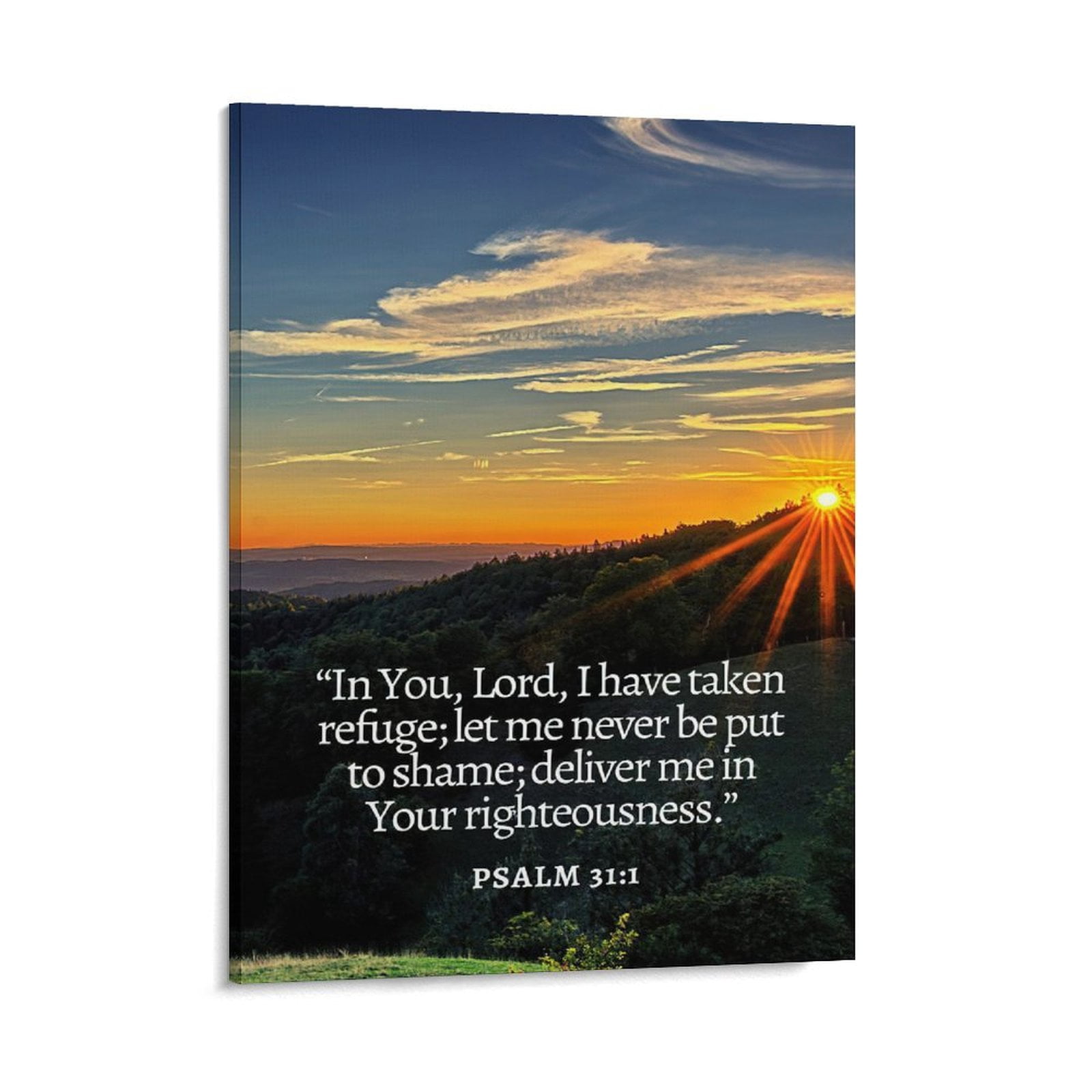 Inspirational Quotes Psalm 31 1 Wall Art Bible Poetry Verses Framed ...