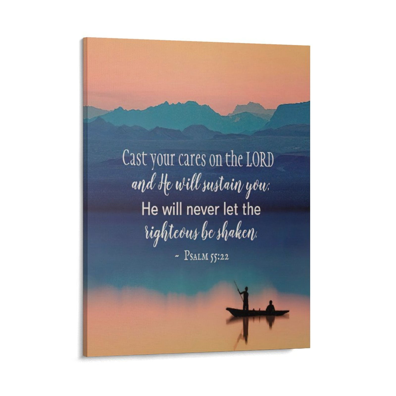 Inspirational Quotes Psalm 55 22 Wall Art Bible Poetry Verses Framed ...