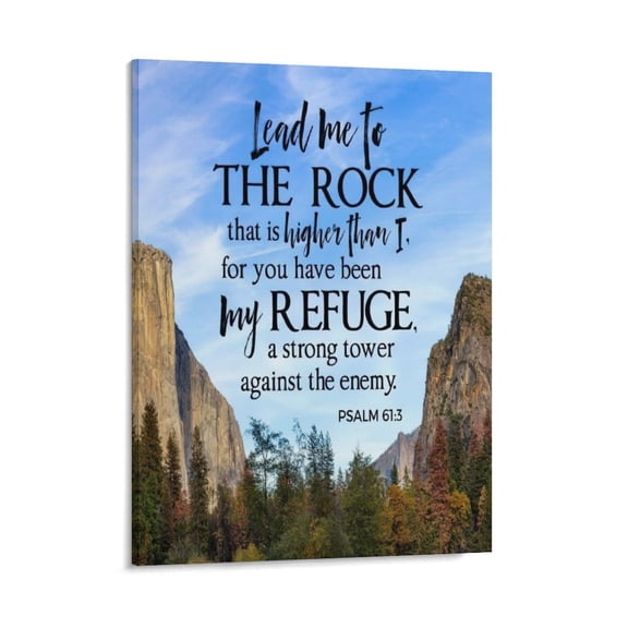 Inspirational Quotes Psalm 61 3 Wall Art Bible Poetry Verses Framed Canvas Wall Art for Home Living Room Farmhouse Wall Decor Poster 08x10inch(20x25cm)