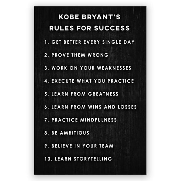 Inspirational Quotes Sayings Phrase Wall Art 10 Rules for Success Motivational Posters for Teens Adults Living Room Office Classroom College Decoration