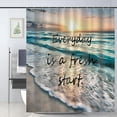 thumbnail image 1 of Inspirational Quotes Sunset Sea Beach Pattern Polyester Shower Curtain for Bathroom Decor 72x72 inch, 1 of 7