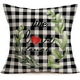 thumbnail image 1 of Inspirational Quotes Throw Pillow Covers Live Love Laugh Olive Branch Decorative Pillow Case Buffalo Check Plaid Home Decor Red Heart Square 18 x 18 Inch Pillowcase (Olive Branch, 18" x 18"), 1 of 3