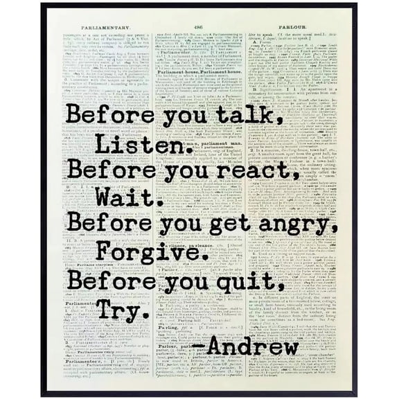 Inspirational Quotes Wall Art Decor Positive Quotes Inspirational Gifts Motivational Wall Art Posters for Men Women UNFRAMED (8X10 INCH)