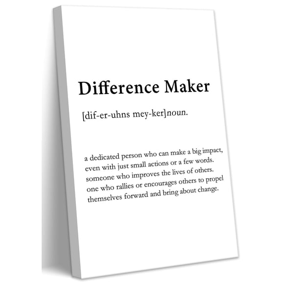 Inspirational Quotes Wall Art Difference Maker Definition Print Painting Motivational Wall Art Positive Office Desk Decor For Living Room Bedroom School