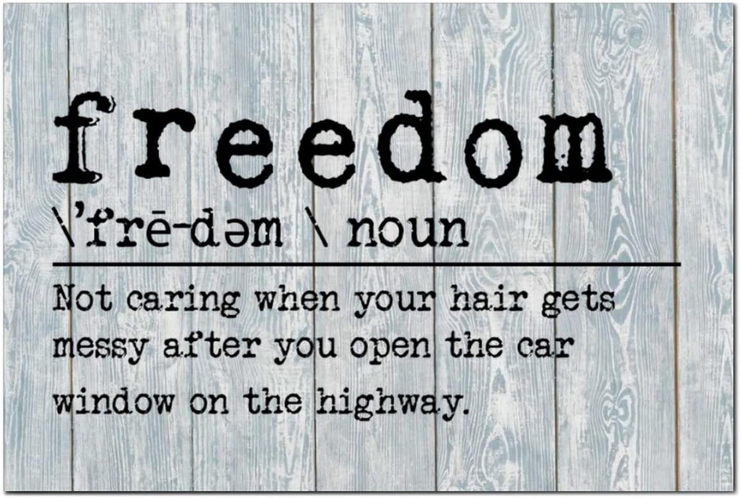 Inspirational Quotes Wall Art Freedom Definition Wooden Sign Shabby