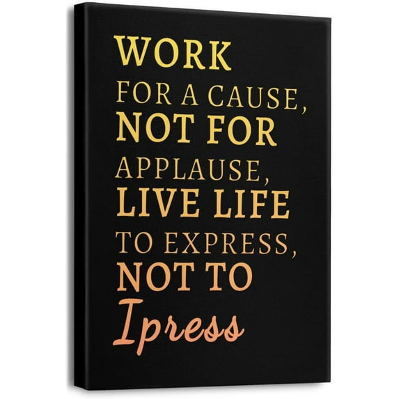 Inspirational Quotes Wall Art for Office Gym Motivational Poster Office Wall Decor Canvas Prints Framed Picture Positive Affirmations Wall Decor for Living Room 12" x 16"