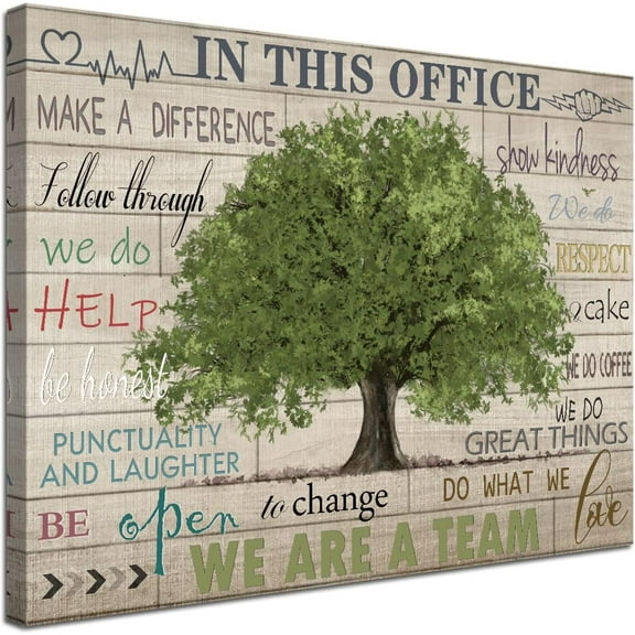 Inspirational Quotes Wall Art Prints Motivational Sayings Wall Decor Rustic Green Tree Picture Posters Canvas Wall Décor for School Office Classroom College Decoration, 12x16 Inch