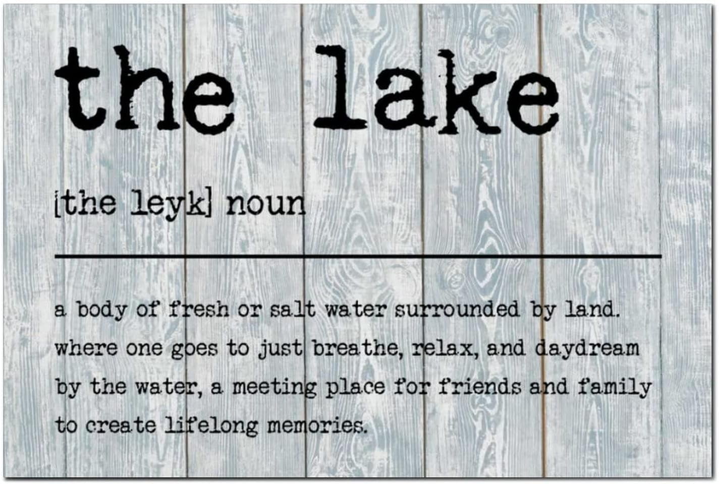 Inspirational Quotes Wall Art The Lake Definition Wooden Sign Shabby