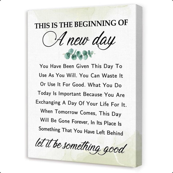 Inspirational Quotes Wall Art,This Is the Beginning of a New Day Wall Decor,Positive Motivational Canvas Wall Art for Home Office poster