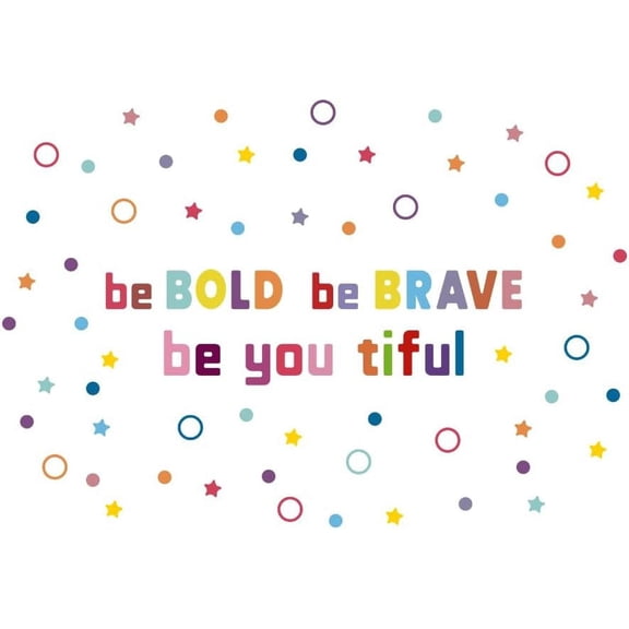 Inspirational Quotes Wall Sticker be Bold be Brave be You Tiful Wall Decals with Colorful Polka Dots for Women Girls Bedroom Living Room Office Bathroom Wall Decor Colorful