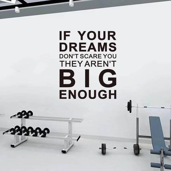 Inspirational Quotes Wall Stickers - Motivational Office Gym Wall Stickers - Positive Home Vinyl Art Wall Decor - If Your Dreams Don't Scare You 15"X18"