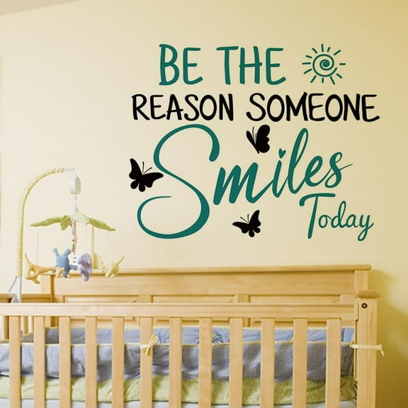 Inspirational Quotes Wall Stickers Be The Reason Someone Smiles Today Vinyl Lettering Decals Vinyl Wall Art Decal Positive for Bedroom Living Room Office Decor School Classroom Decor for DIY
