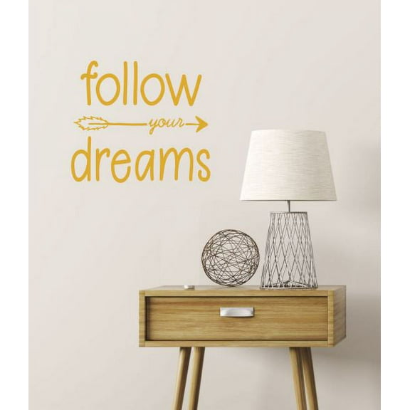 Inspirational Quotes for Home Decor Follow Your Dreams Vinyl Art Decals 15.5x13.5-Inch Honey