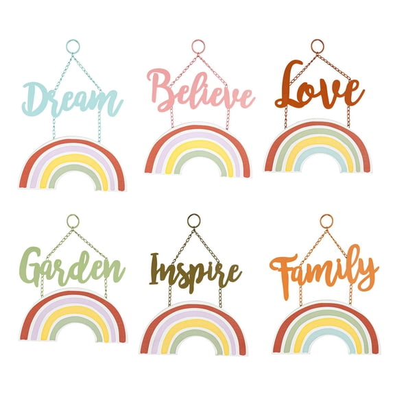 Inspirational Rainbow Wall Dcor, 6 Asst