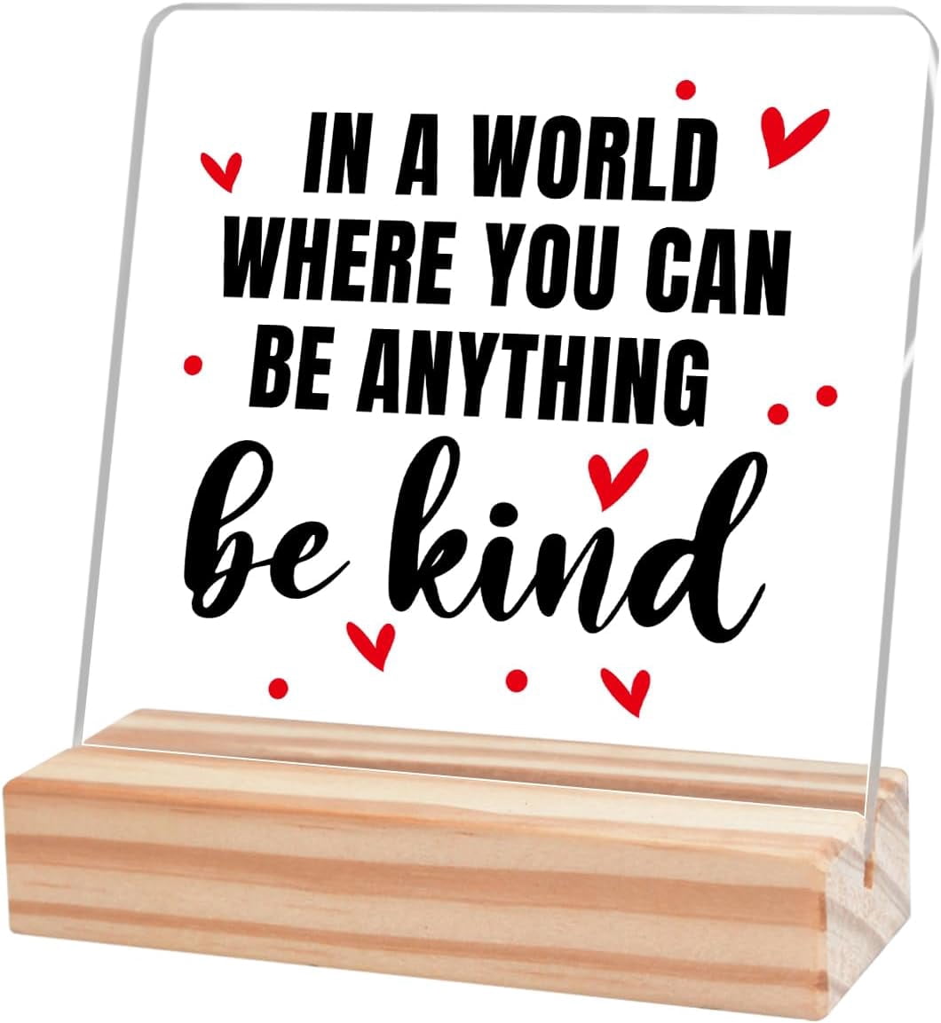 Positive Acrylic Plaque Sign - Inspirational Duck Desk Decor For Office, Mental Health Gift, 14 Cm