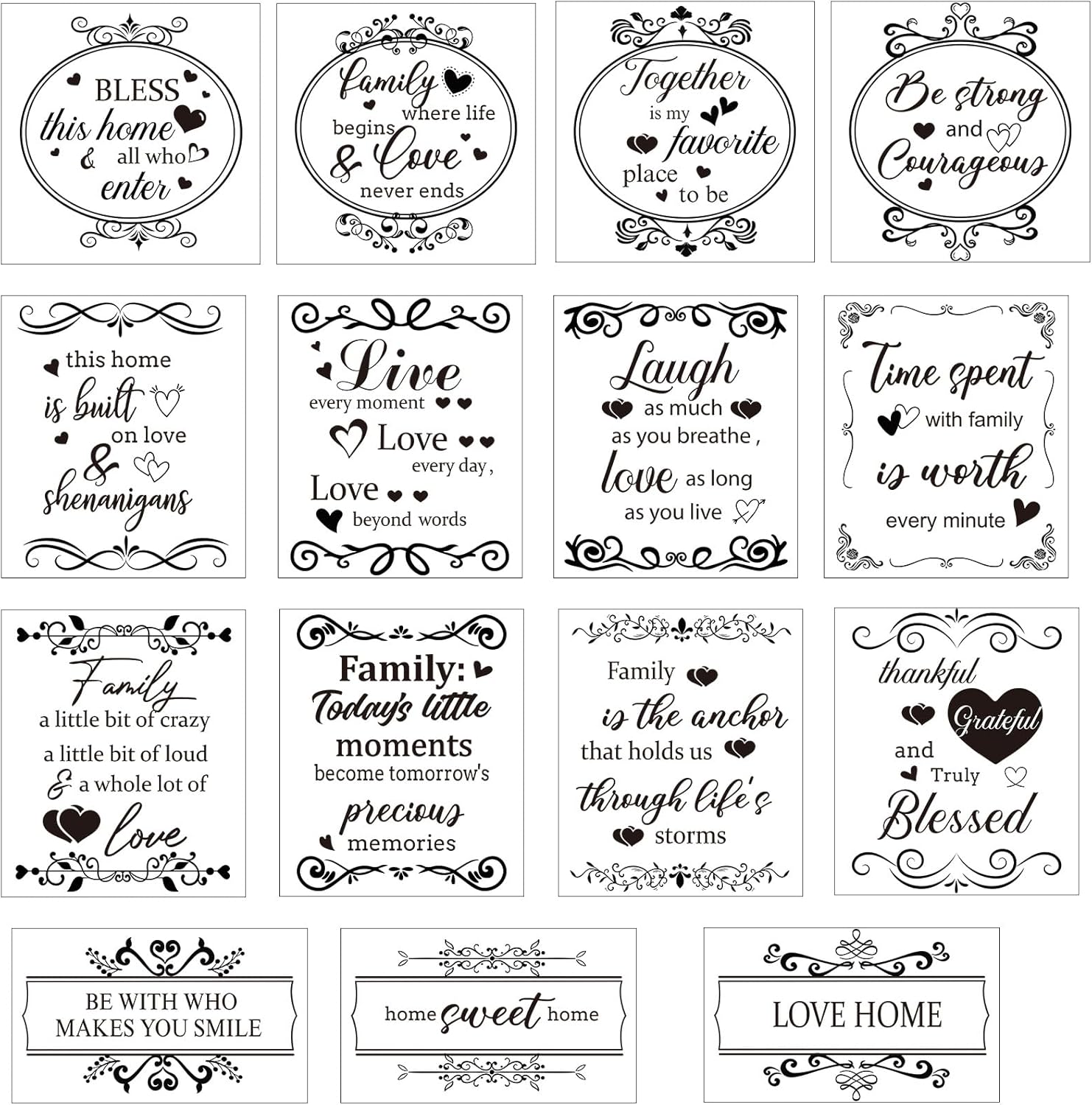 12 Fogli Rub-on Transfers Vintage – Decalcomanie Con Frasi Bibliche Ispiratrici Per Mobili, Legno, Vetro, Fai Da Te E Home Office
