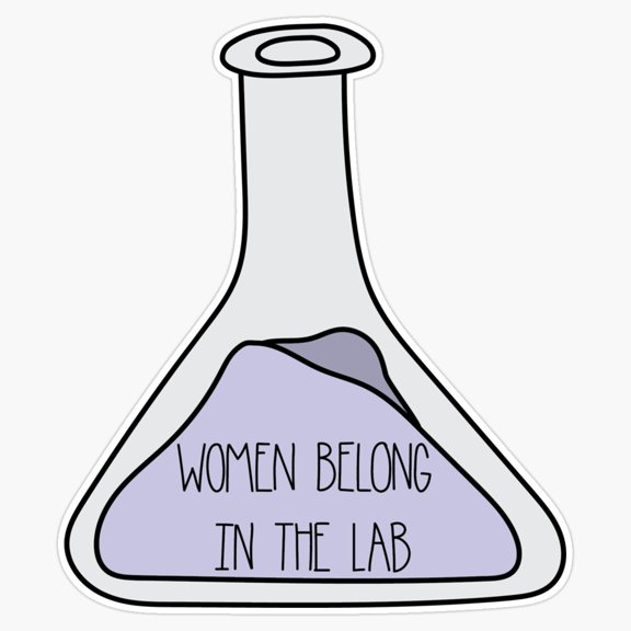 Inspirational Science Slogan Women Belong In The Lab Chemical Flask Decal For Notebook Sticker