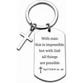 thumbnail image 1 of Inspirational Scripture Metal Key Chains with Cross Pendant - Bible Verse Keychain Religious Gift for Christian, 1 of 13