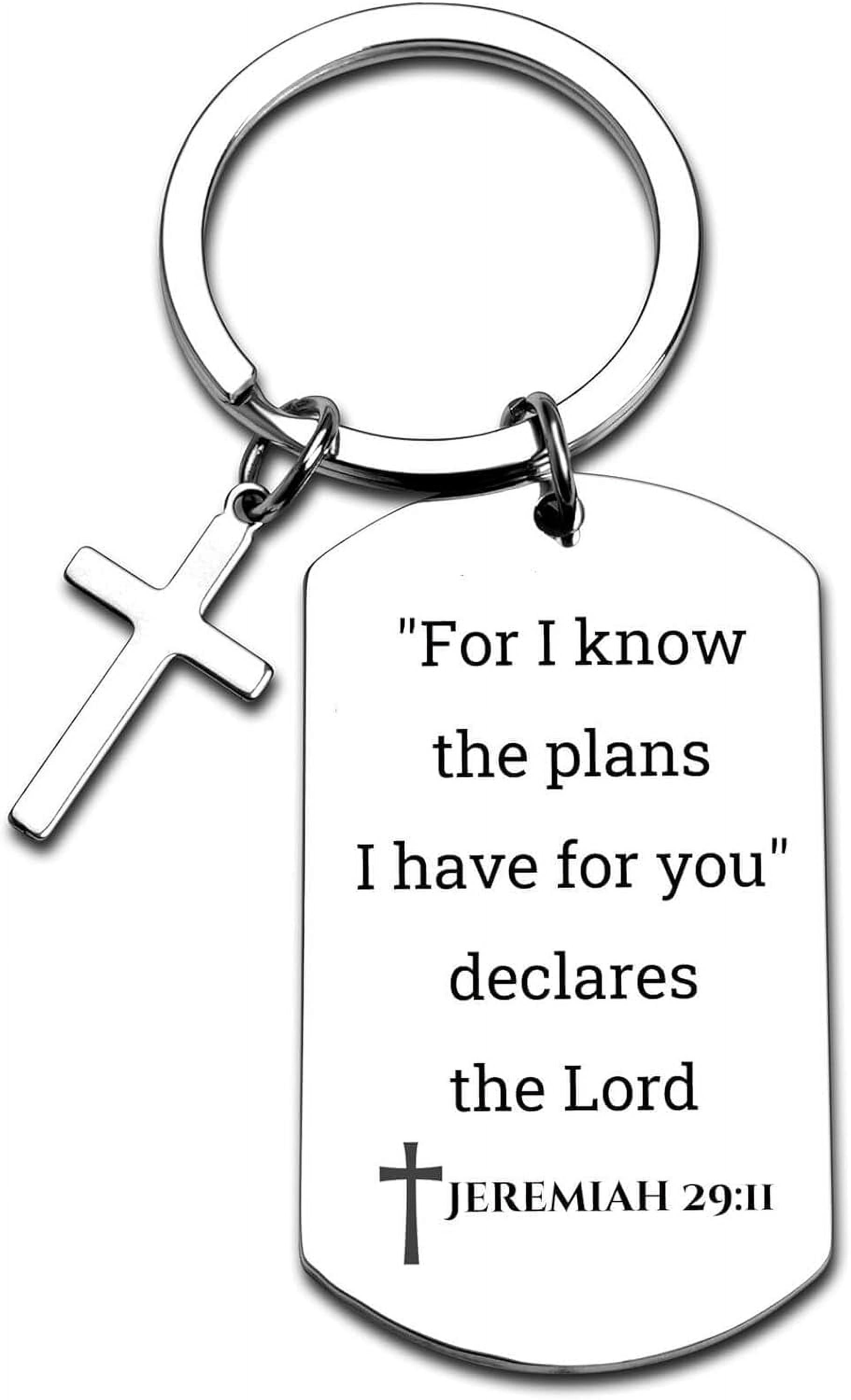 Scripture Key Chains Inspirational Scripture Metal Key Chains with Cross Pendant - Bible ...
