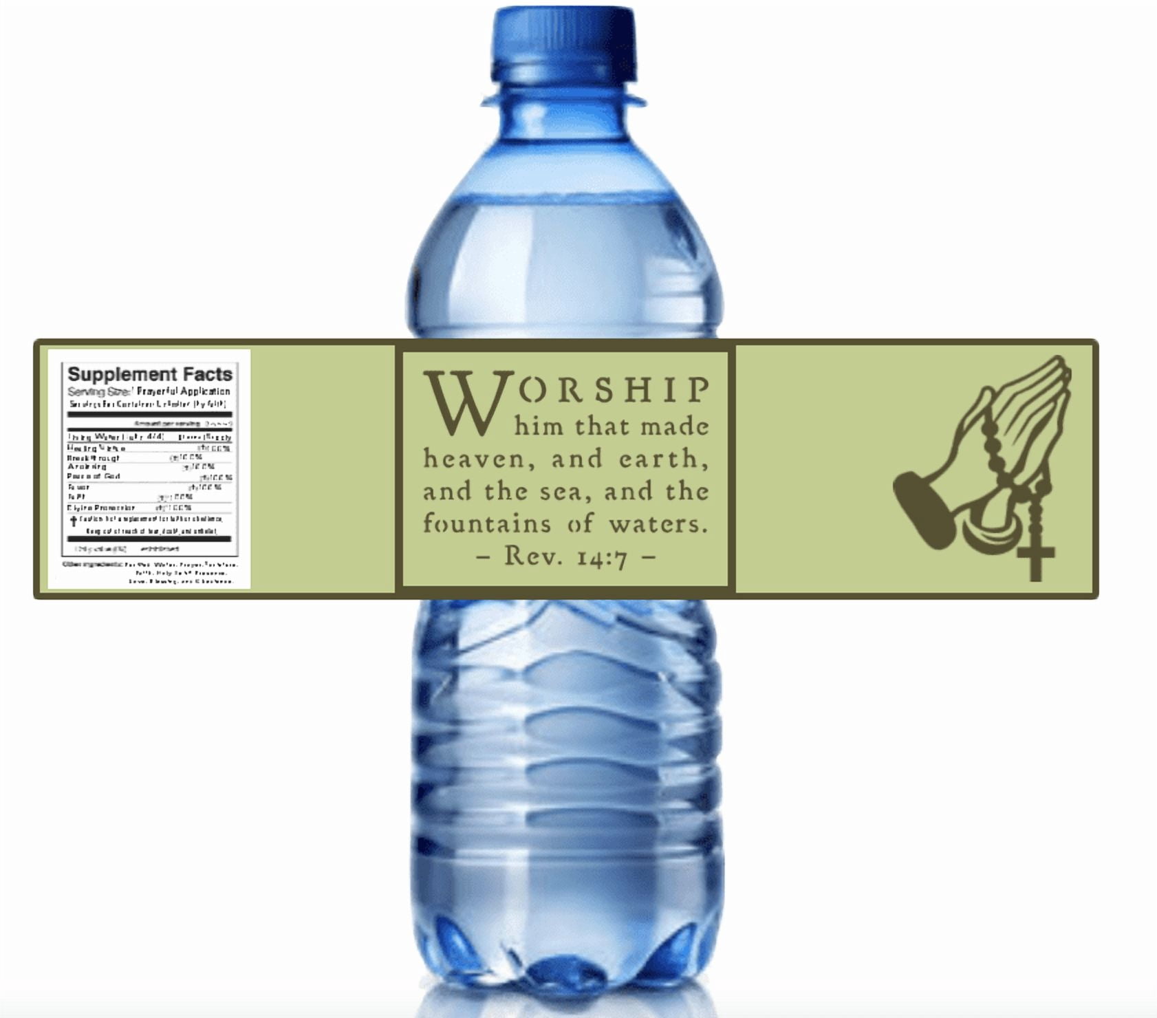 Church Water Sticker Examples Inspirational Scripture Water Bottle Label with Rev. 14:7 Quote ...
